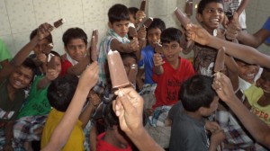 Children enjoying ice cream